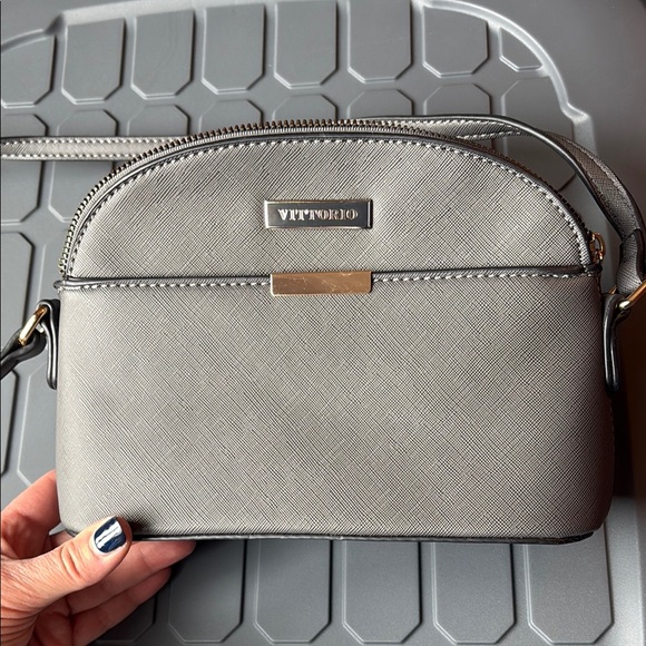Vittorio Gray Crossbody Bag NWOT - Picture 1 of 7